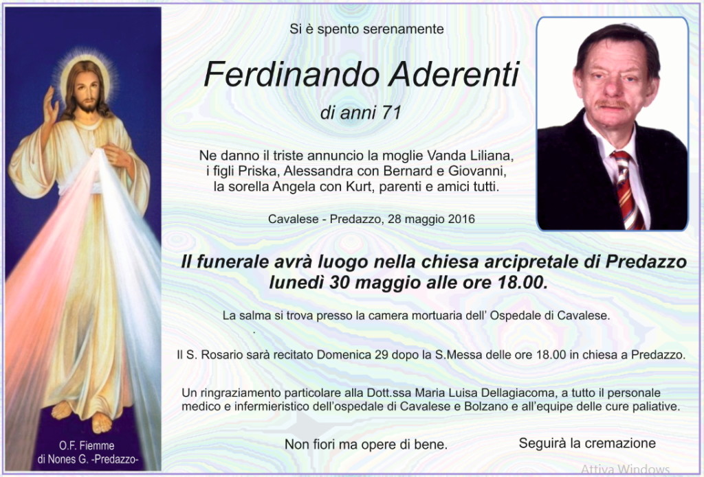 ferdinando aderenti 1024x695 Avvisi Parrocchia e necrologio Ferdinando Aderenti