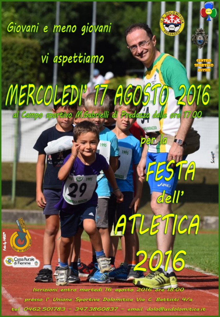 festa atletica 2016 dolomitica 711x1024 Festa dellAtletica 17 agosto 2016