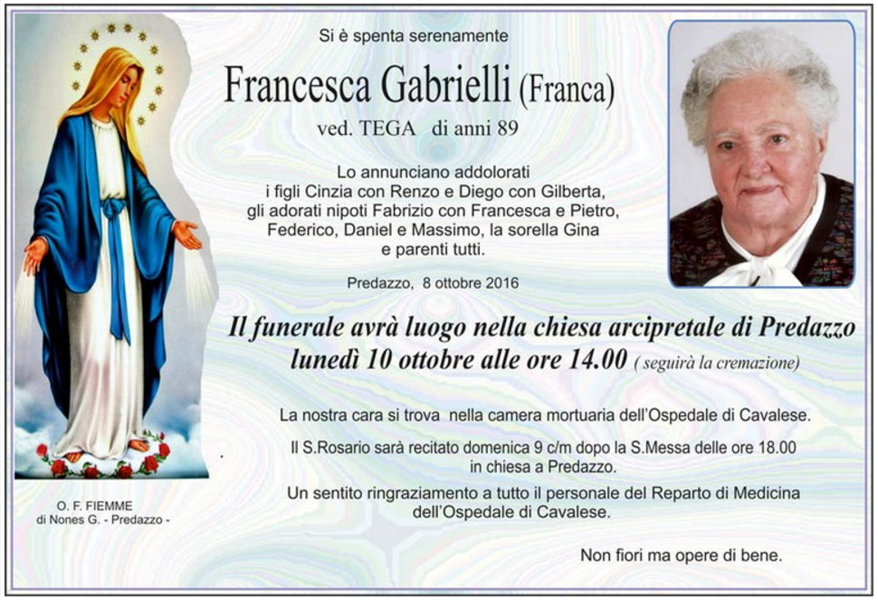 francesca gabrielli Avvisi Parrocchiali 9 16 ottobre