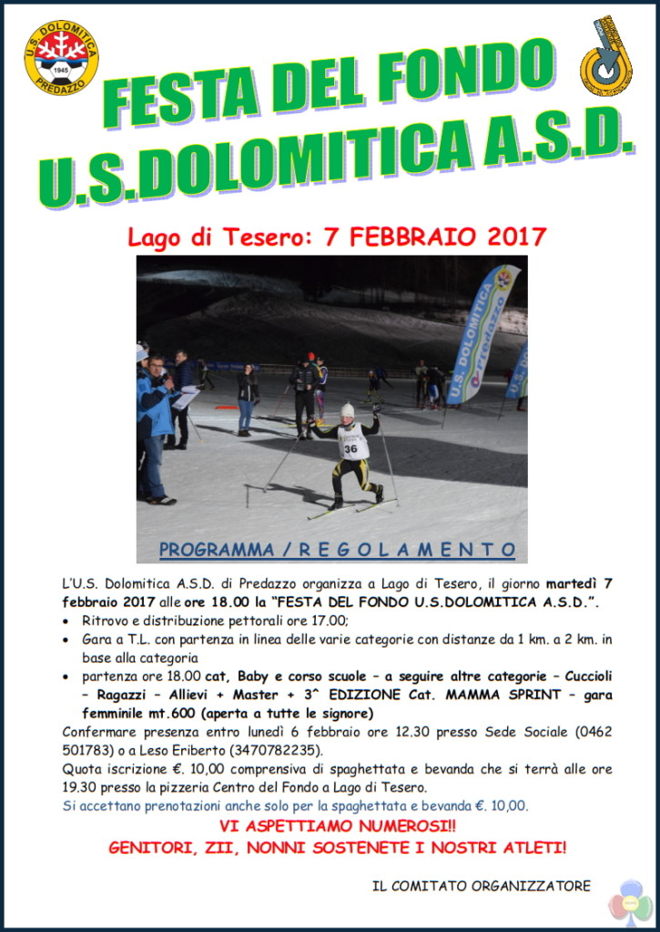 festa dolomitica 2017 lago di tesero 725x1024 US Dolomitica, Campionati Italiani e Festa del Fondo