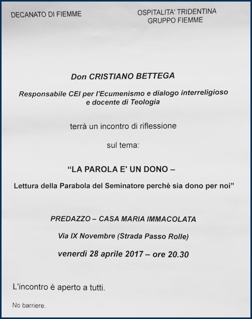 don cristiano bettega a predazzo 810x1024 Avvisi parrocchia 23/30 aprile 