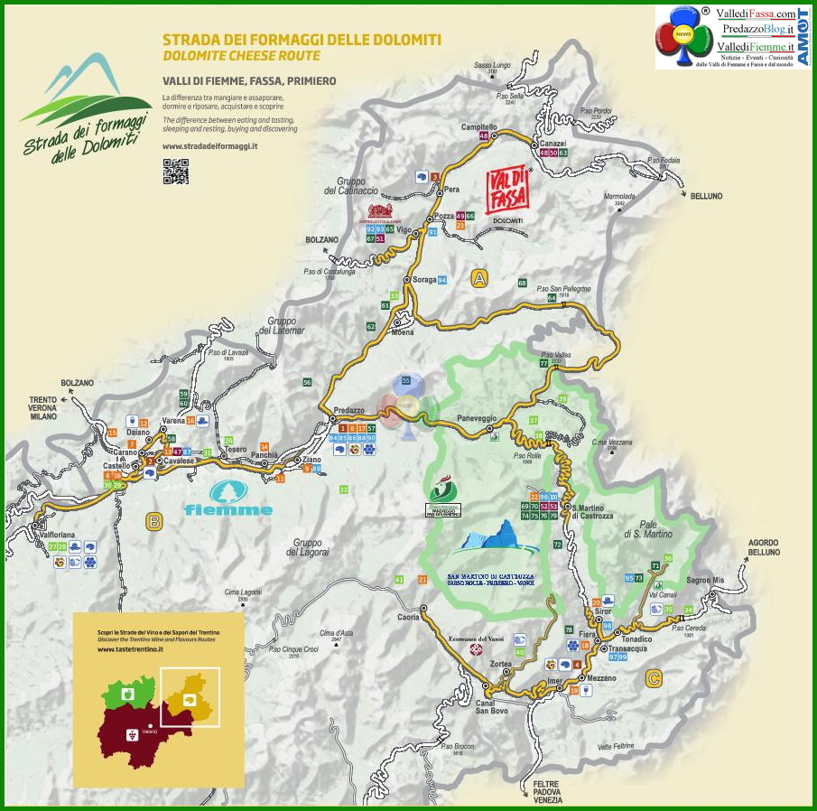 strada dei formaggi dolomiti cartina Strada dei formaggi delle Dolomiti in costante crescita