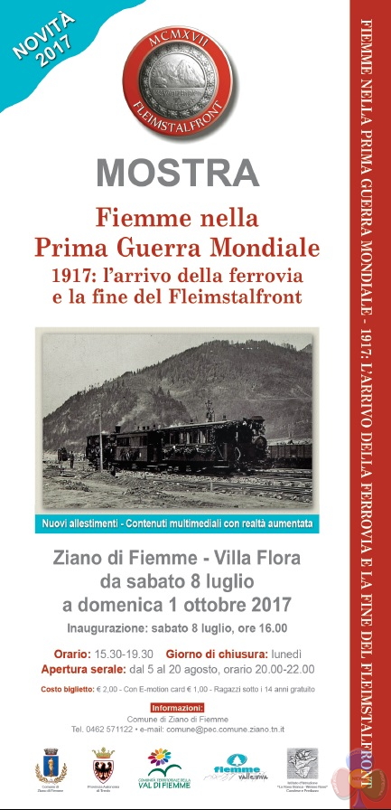 Locandina Villa Flora 2017 1917, dalle mine di Colbricon al trenino di Fiemme