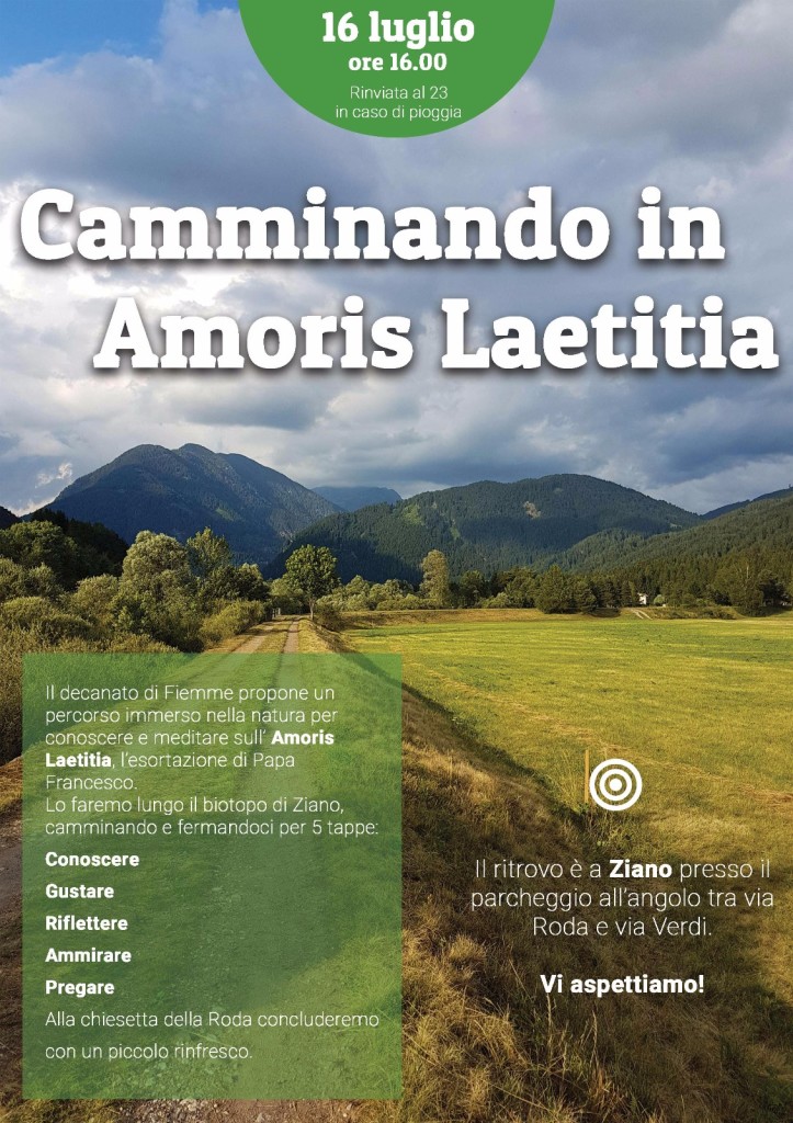 amoris laetitia 723x1024 Camminando in Amoris Laetitia a Ziano di Fiemme