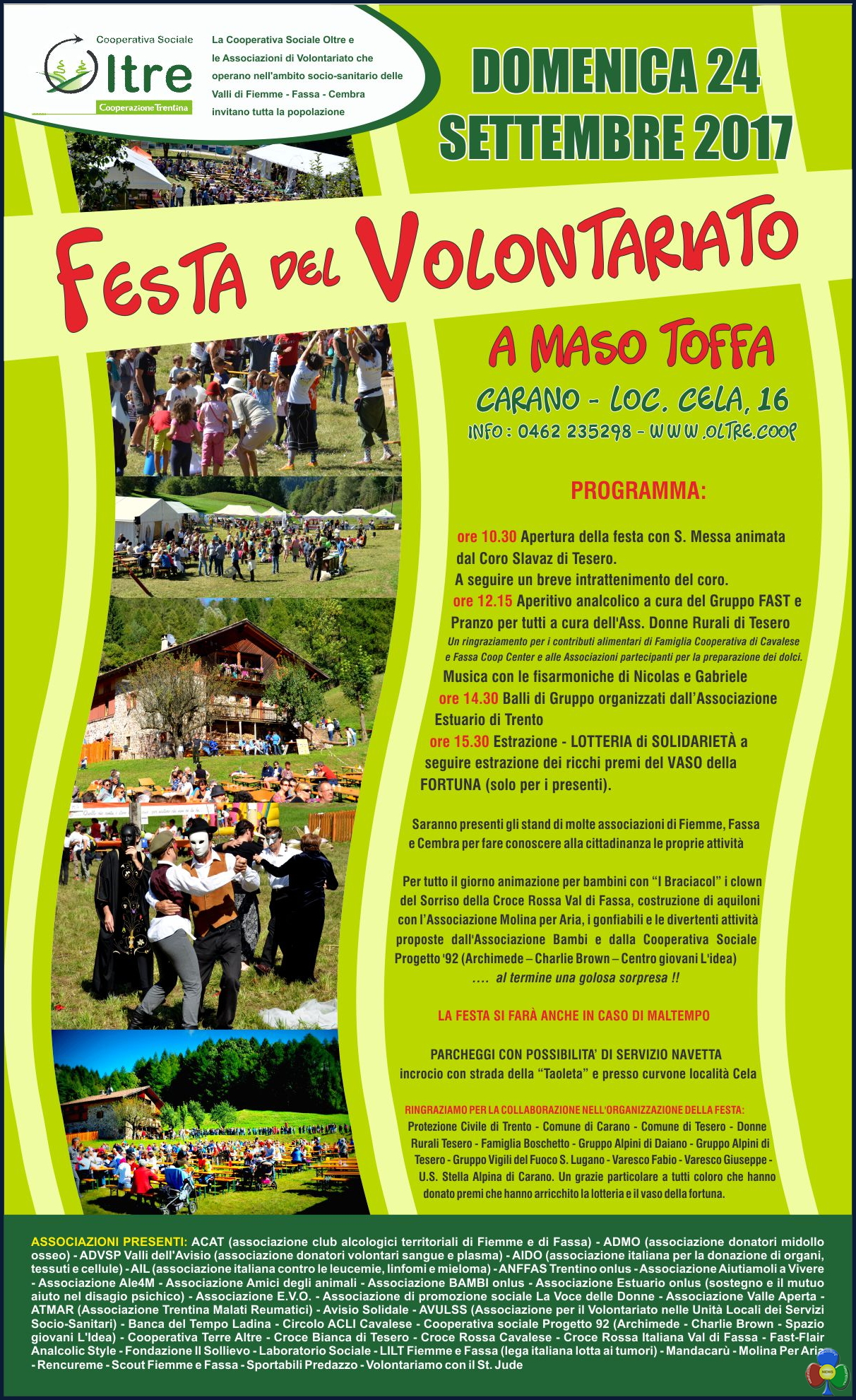 manifesto festa Volontariato 2017 Il programma gite dellAssociazione 50&più del Trentino
