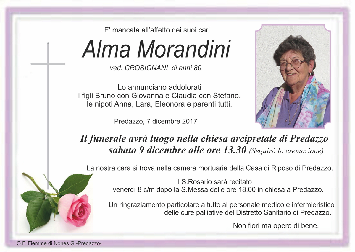 Morandini Alma Necrologio, Paolo Morandini (zanata)