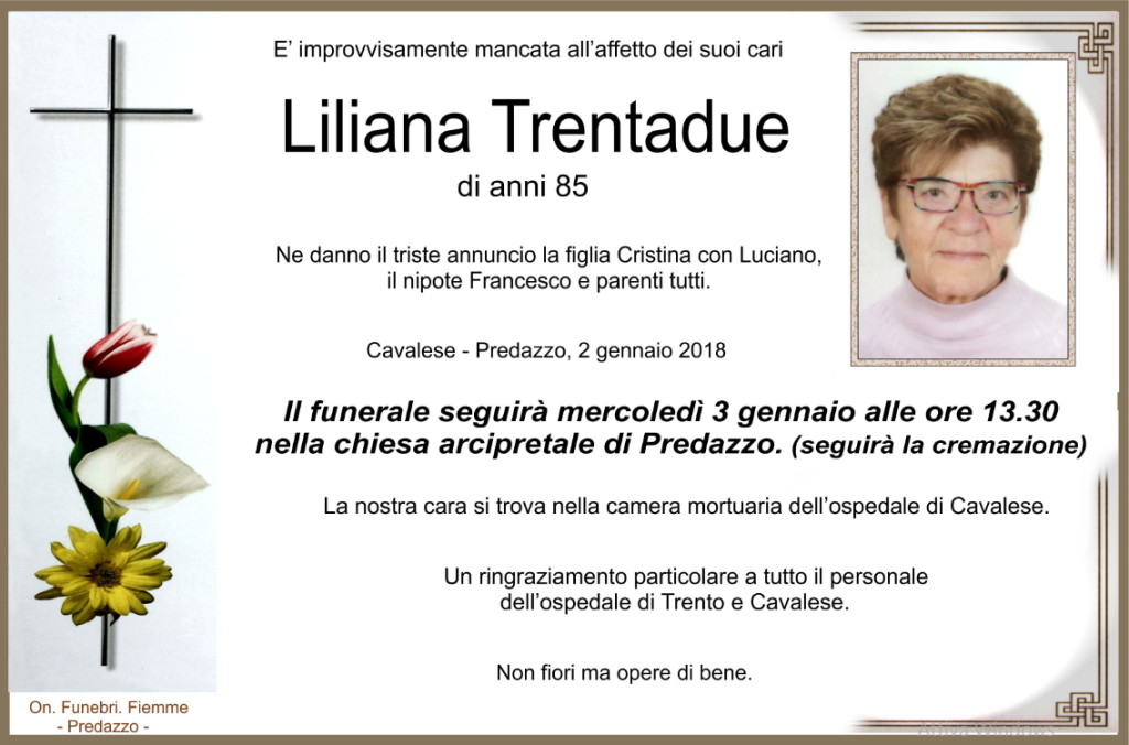 liliana trentadue 1024x676 Necrologi Dario Dellagiacoma e Liliana Trentadue