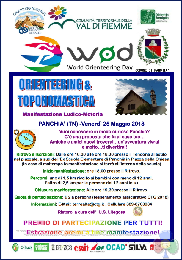 orienteering e toponomastica Orienteering & Toponomastica, venerdì a Panchià