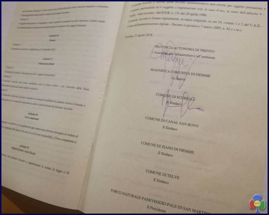 translagorai accordo firme TransLagorai, firmato a Cavalese laccordo di programma