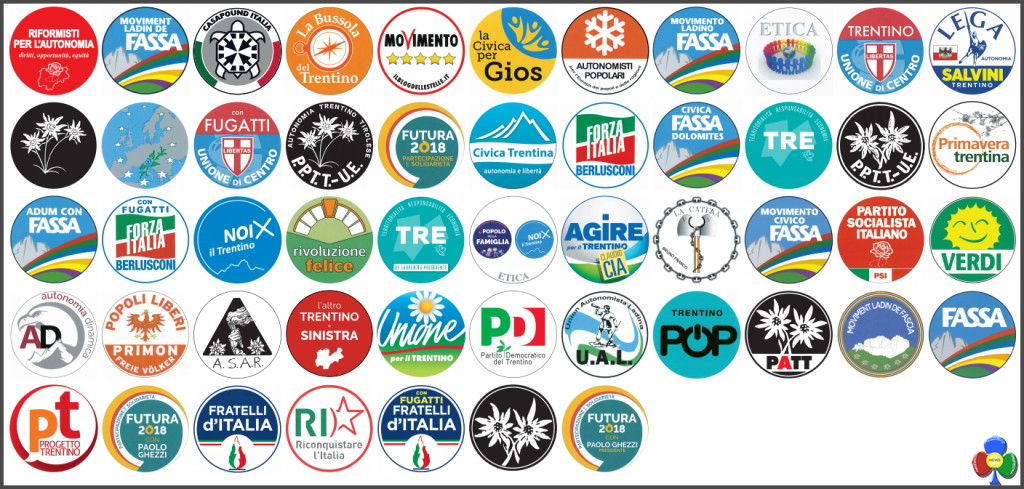 simboli elezioni provinciali trentino 2018 1024x489 Elezioni provinciali 2018 in Trentino: Candidati e Programmi