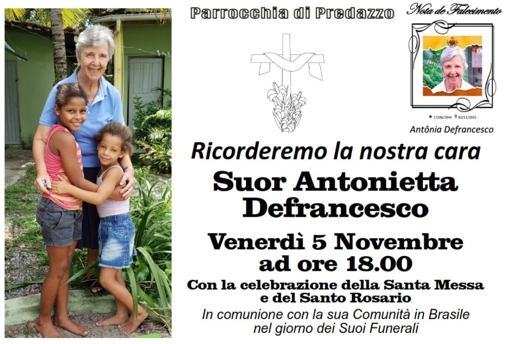 suor antonietta defrancesco preghiera a predazzo 1024x690 Laddio a Suor Antonietta Defrancesco   Video dal Brasile 